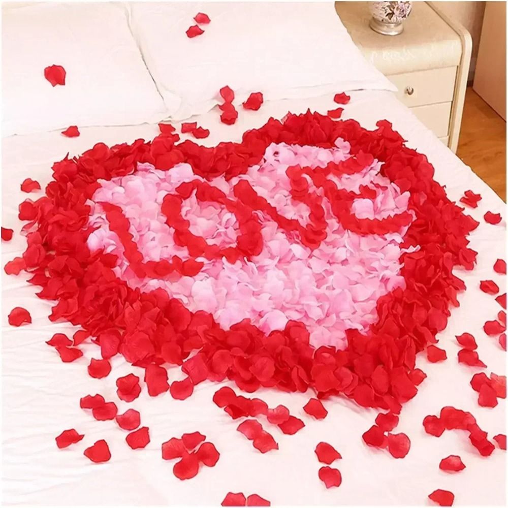 500Pcs Romantic Silk Silk Roses Petal Colorful Red Fake Rose Petals Favors Decoration White Artificial Rose Petals Wedding Party