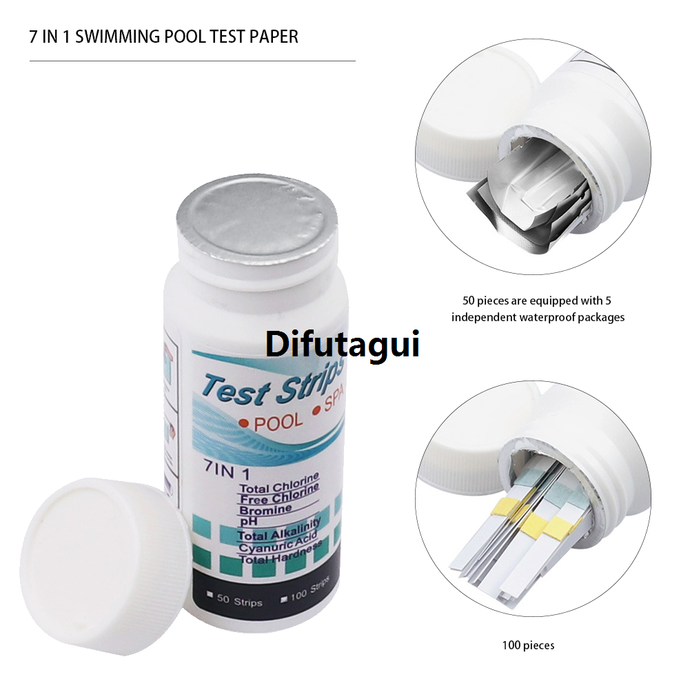 Difutagui Sales promotion Used for, hardness tester value residual chlorine 7 high precision Original PH10050/piece swimming pool test strip 1 alkalinity swimming pool spa