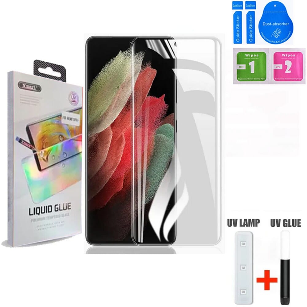 Origina XMart Samsung Galaxy S21 Ultra UV Liquid Glue Tempered Glass Screen Protectors