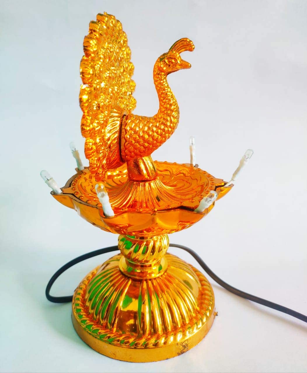 LED Light Peacock Electric Diya Decorative for Home|Temple Decor|Diwali |Office