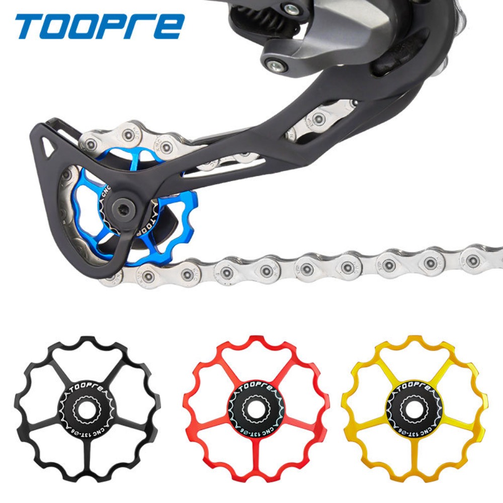 New TOOPRE Bicycle Rear Derailleur Guide Wheel 11T 13T Steel Bearing Mountain Bike Derailleur Lightweight Aluminum Alloy Bike Jockey Wheel