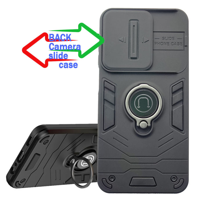 OnePlus 12 Hard Armor Cover Dual Layer Shockproof Bumper Case with 360 Ring