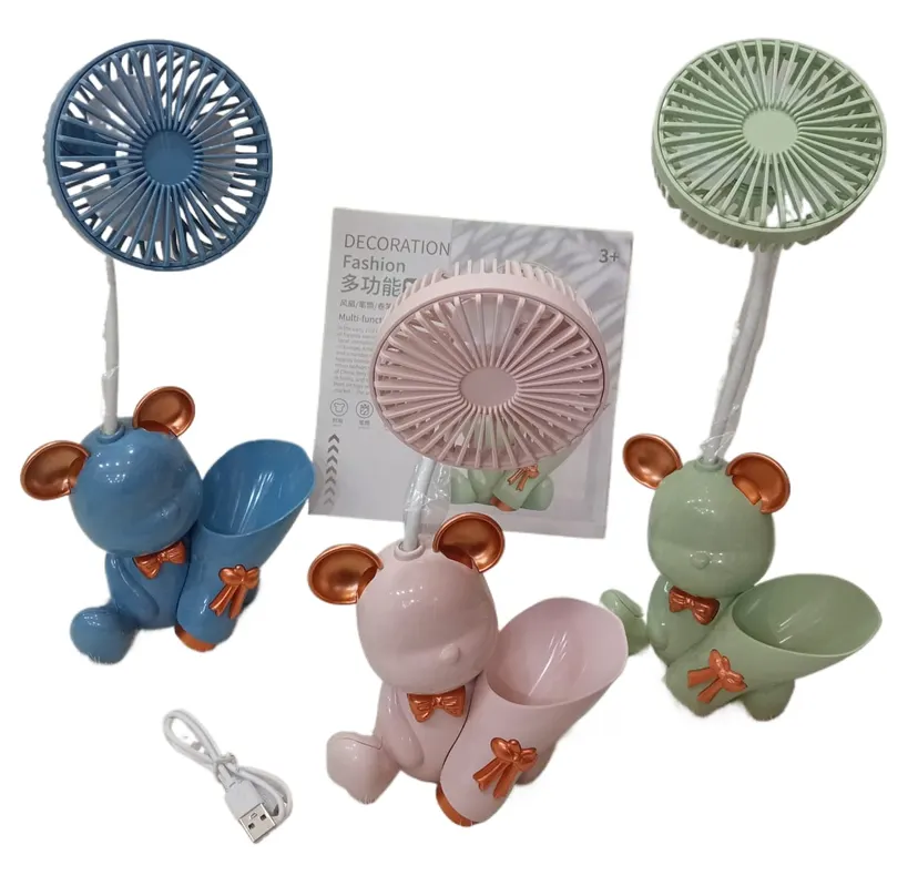 Compact and cute, the Mini USB Rechargeable Bear Fan is silent, handheld, and perfect for students.