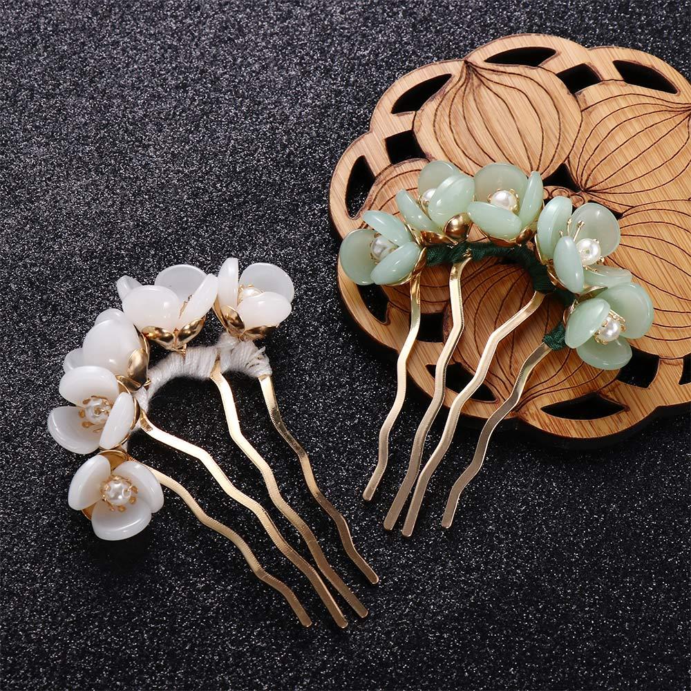 Sweet Cute Elegant For Women Disk Hair Hanfu Cheongsam Headwear Flowers Hair Stick Hair Accessories Hair Fork U Shaped Hairpin