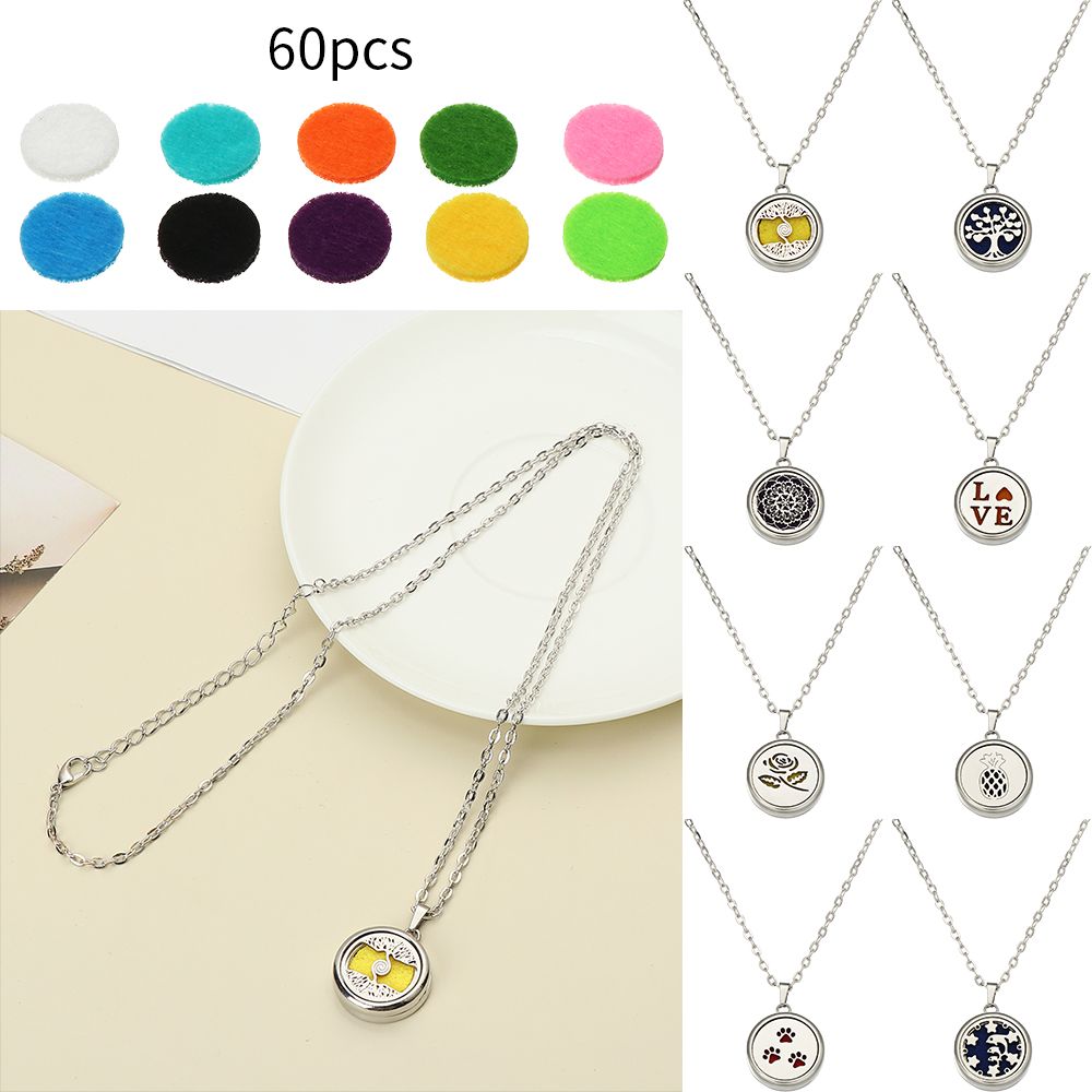 Stainless Steel Gift Aroma Charms Men Women Unisex Fragrance Locket Aromatherapy Pendant Aromatherapy Diffuser Necklace Lovers Necklace Essential Oil Diffuser Necklace