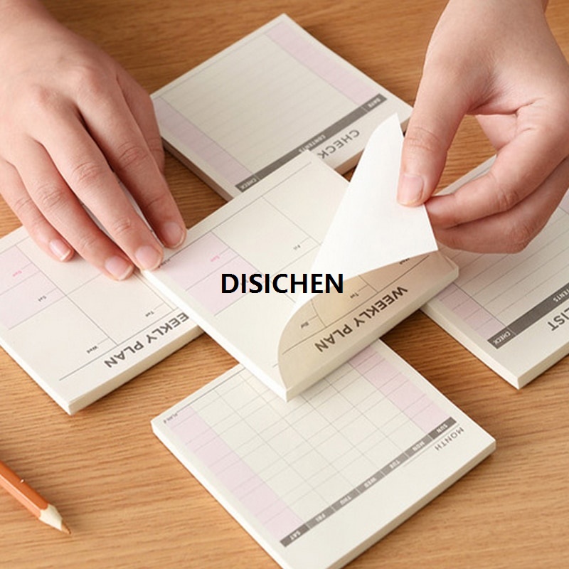 DISICHEN 1 PCS New Cute Kawaii Weekly Monthly Work Planner Book Diary Agenda for Office Kids School Supplies Note Pad Sticky Note Bargain price