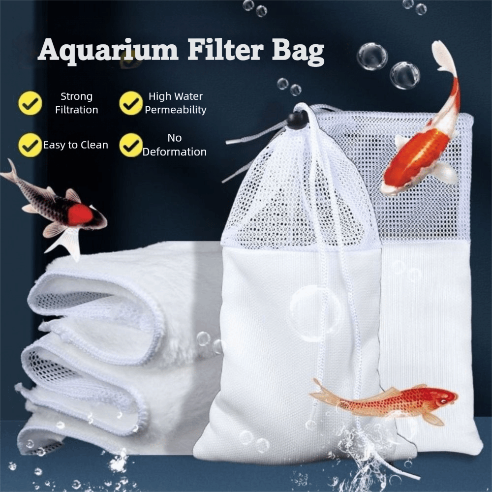 New Reusable Anti-over Flow Bags Anti-overflow Washable Fish Tank Filter Bag Thickening High Density Fish Tank Water Outlet Filter for Biological Filtration Clean Accessories