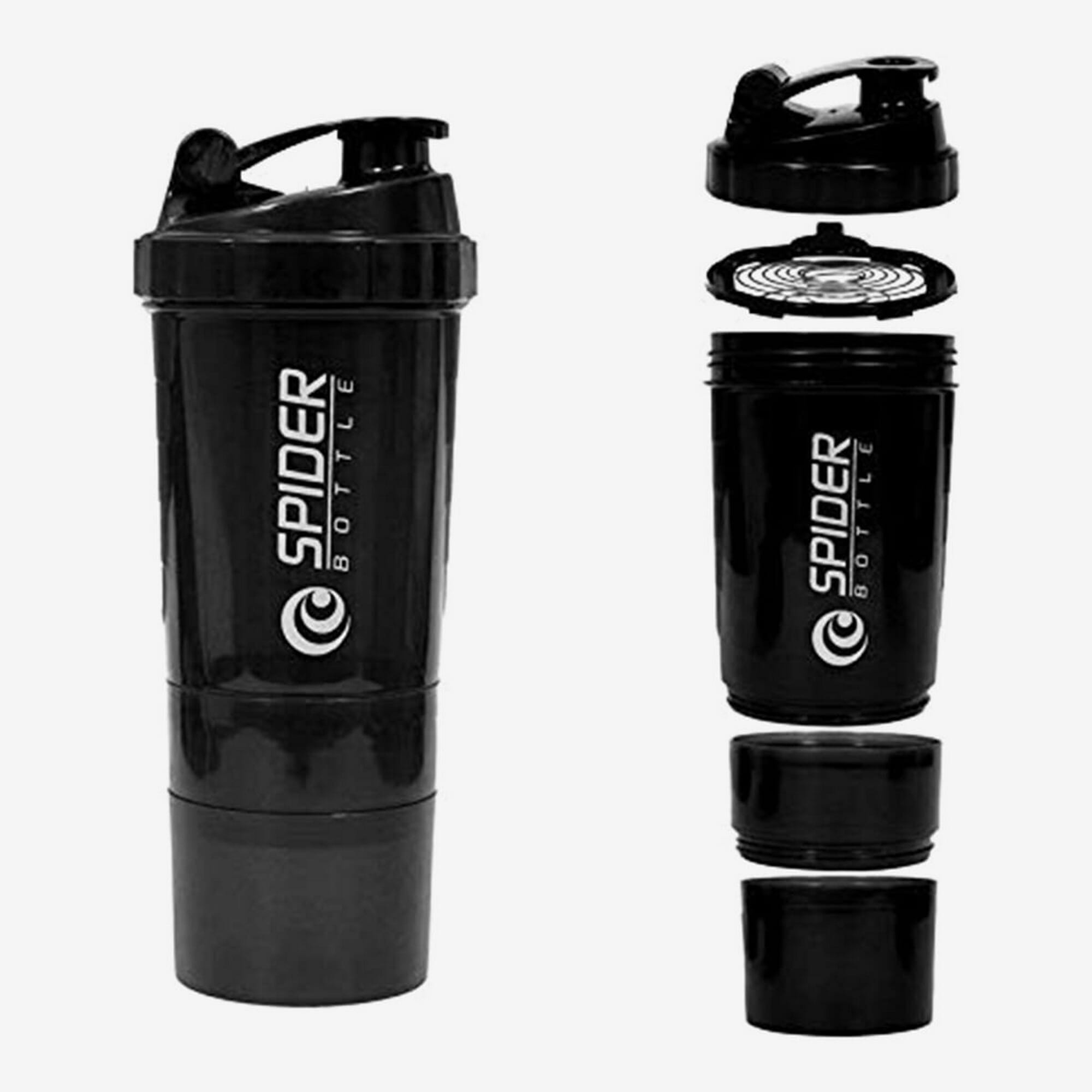 Protein Shaker Bottle With Spider Spring 3 In 1 Gym Bottle