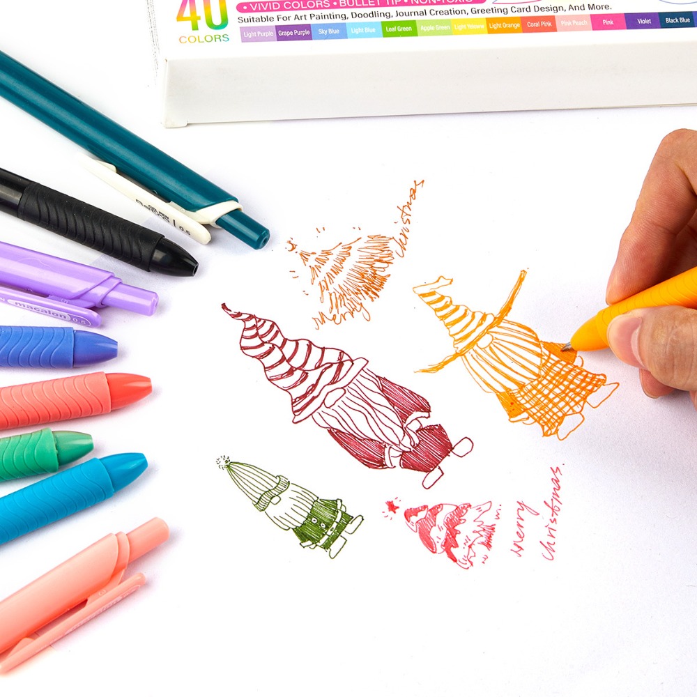 10pcs Retro Color Fine Tip Colored Gel Pen Marker pen 0.5mm Art Drawing Pen Quick Dry Stationery Student Writing Pen Journals