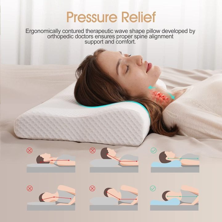 Memory Pillow for Best Sleep and No Neck Pain