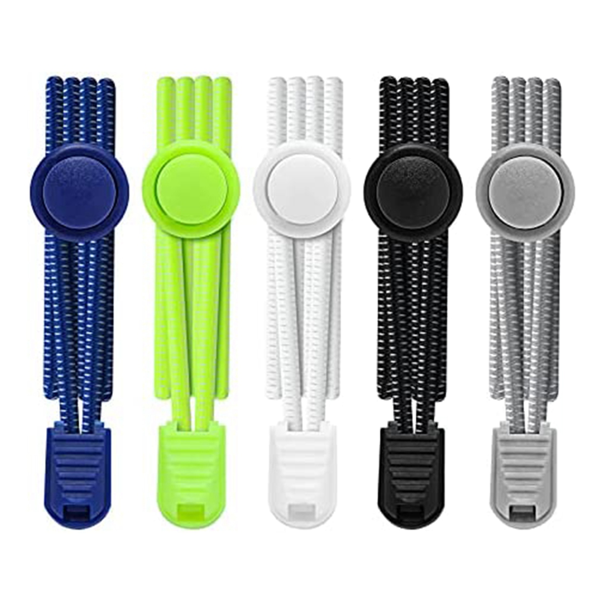 10 Pair ,Reflective Elastic Lock Shoe Laces, One Size Fits All Adult and Kids Shoes