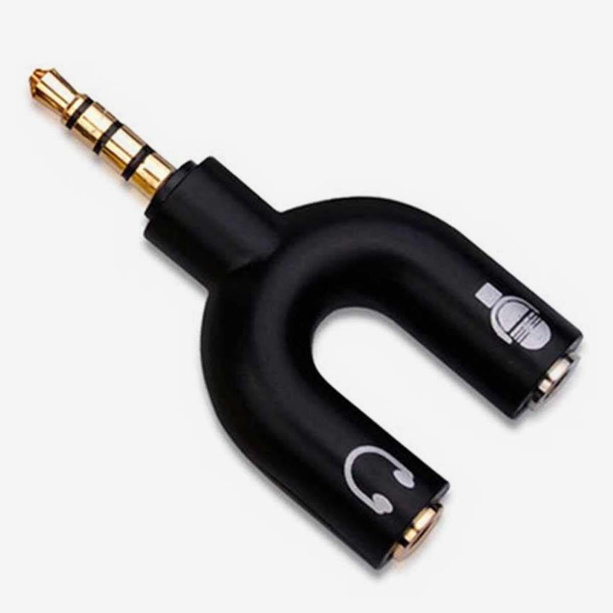 Shape 3.5Mm Audio Jack To Headphone Microphone Splitter Converter Adaptor