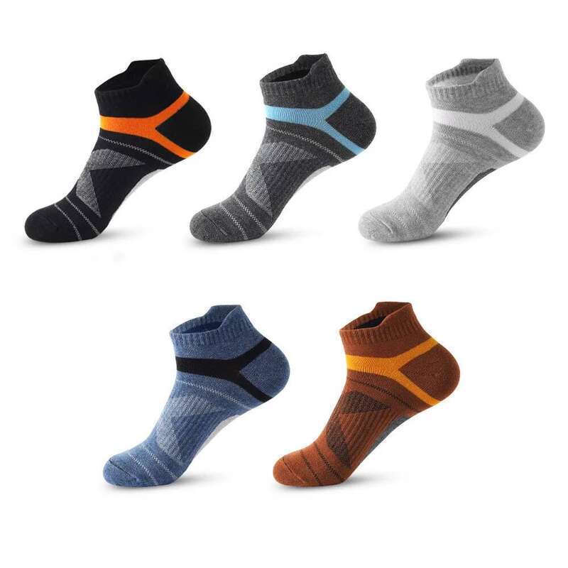 1pc Mens Medium Cotton Thickened Sweat Absorbing Sports Outdoor Wear-resistant Shock Absorption Running Socks