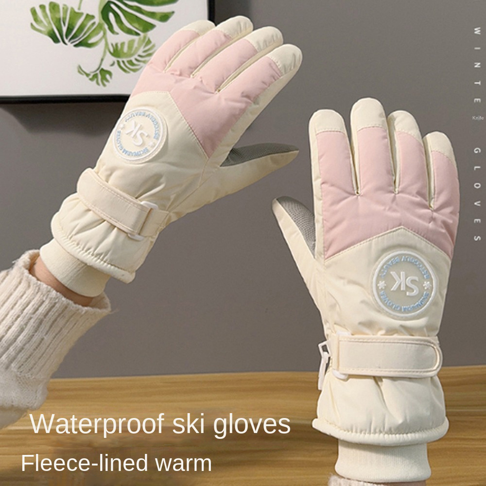 Cycling Equipment Touchscreen Skiing Gloves Thick Full Finger Winter Warm Gloves Non-slip Windproof Motorcycle Gloves Mountain Bike