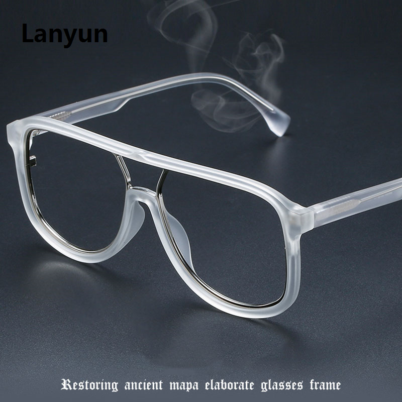Lanyun Fashoin Large Frame Anti Blue Light Glasses Frame Men Women Oversized Hot Selling Optical Prescription Eyewear Computer Goggles Eyeglasses