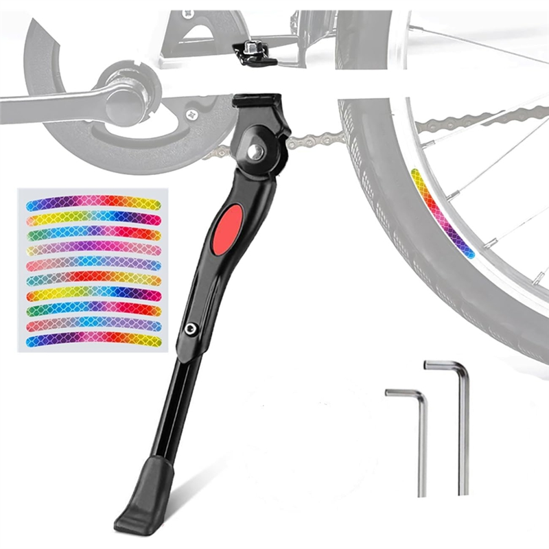 Bicycle Center Bracket Kickstand Adjustable Aluminum for Bike Stand for 24" 26" 27.5" 29" Cycling