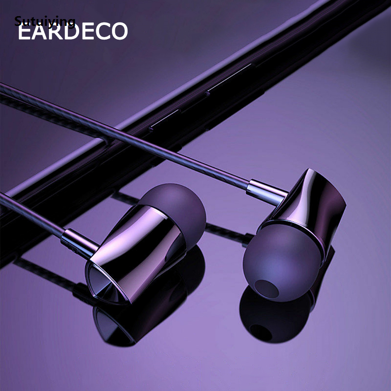 Sutuiying 【Best value for money】EARDECO 3.5mm In-ear Wired Phone Earphone Super Bass Stereo Sports Earbuds Headset With Mic Dynamic Fone de ouvido for iPhone