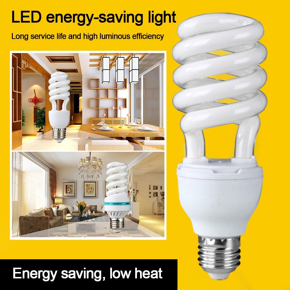 New No Flicker Spiral Light Bulb AC220V White light Retro Decor Lamps 15-105W Screw Day Light Dressing