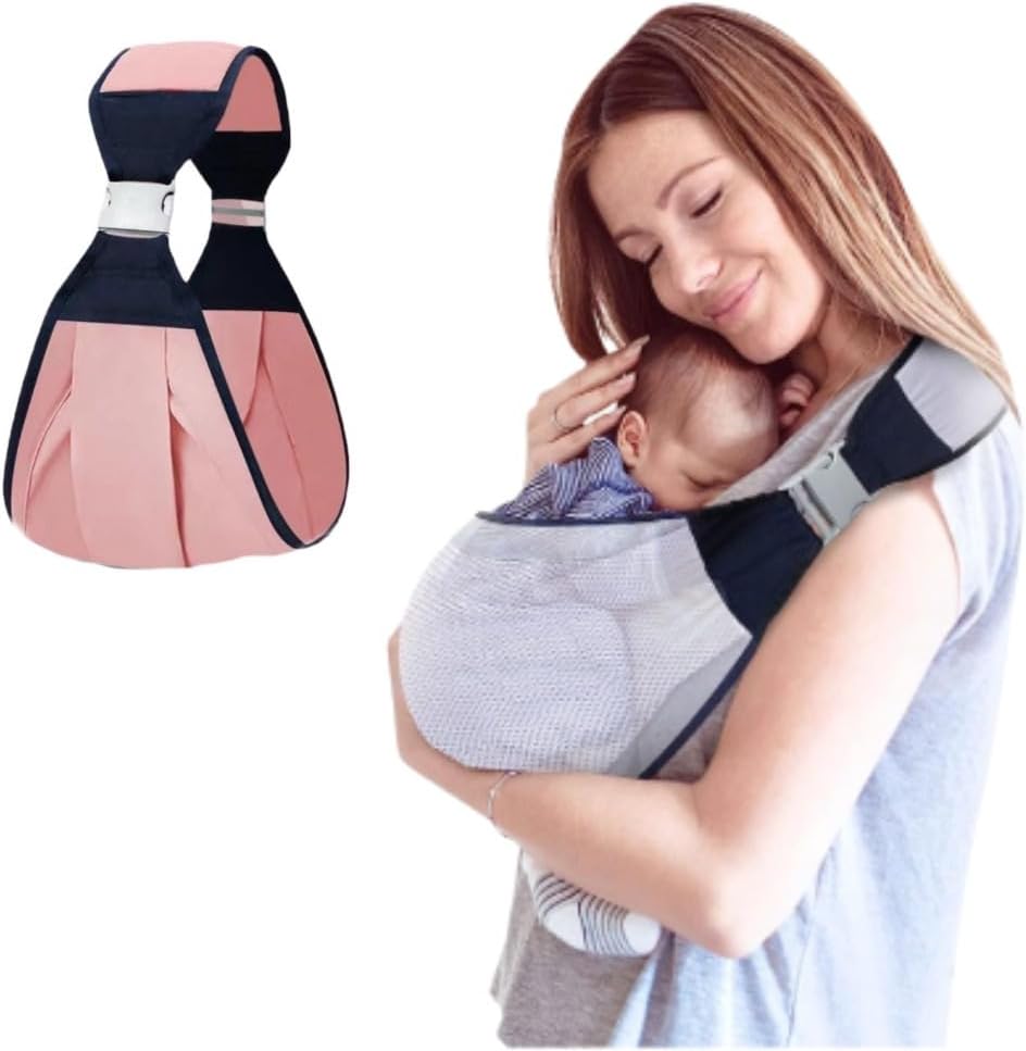 Baby Sling Carrier: Lightweight Breathable Mesh & Natural Cotton Fabric | Adjustable & Comfortable | Suitable for Newborns | Half Wrap Hip & One Shoulder Design