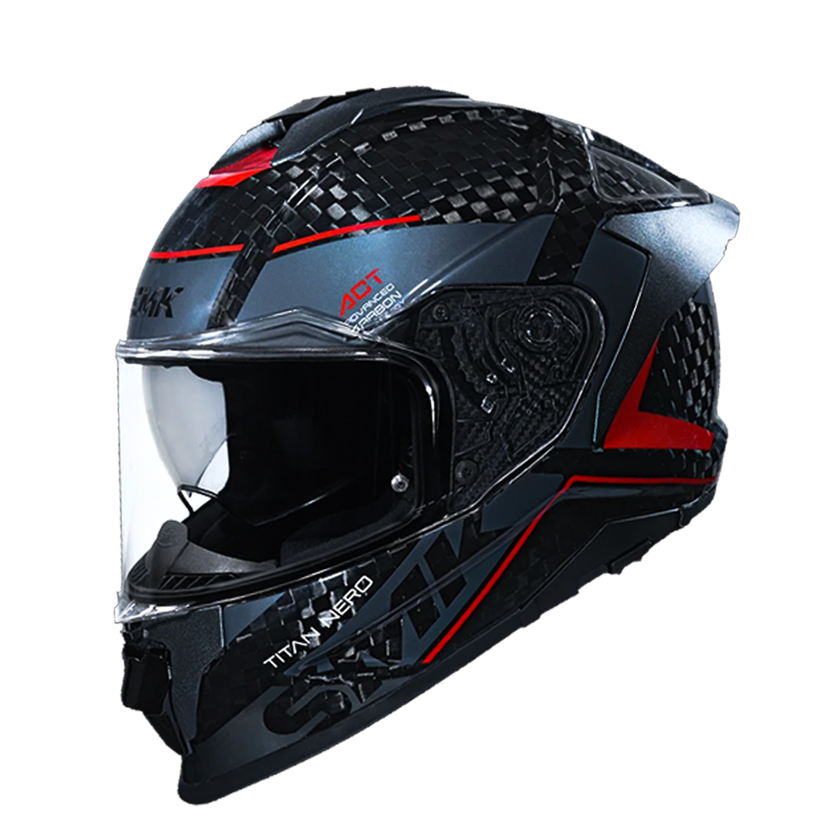 SMK Titan Carbon Nero Full Face Helmets For Motorbike ( L)