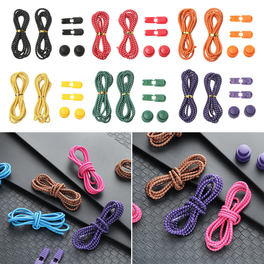 1 Pair round Elastic Shoelaces No-Tie Stretching Locking Lazy Laces for Various Shoe Accessories Suitable for All Sizes