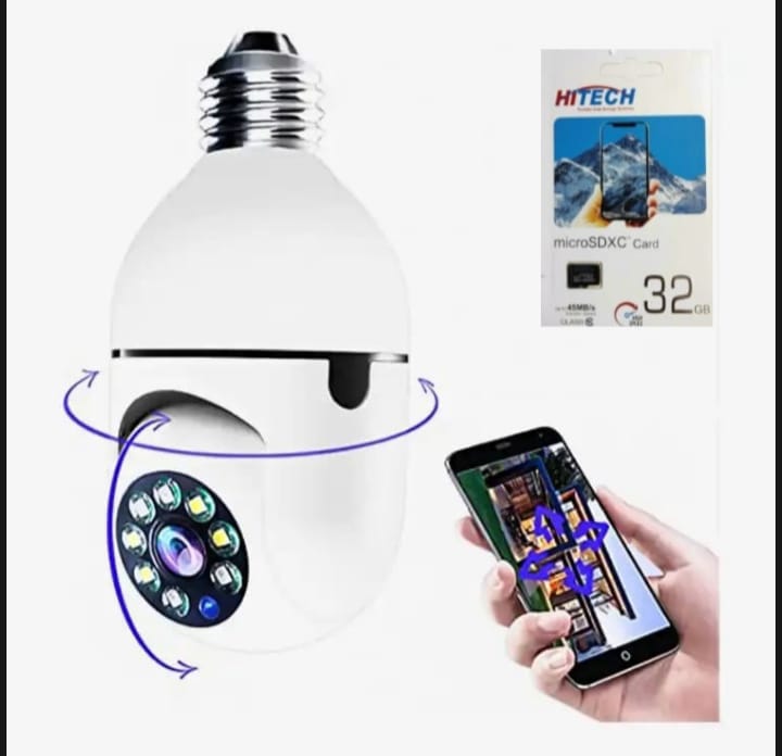Wireless Panorama 4MP PTZ IPCctv Camera With Color Night Vision,Two Way Audio,Sd Card,Cloud Storage Supported(Hitech 32 Gb Memory Card Included)
