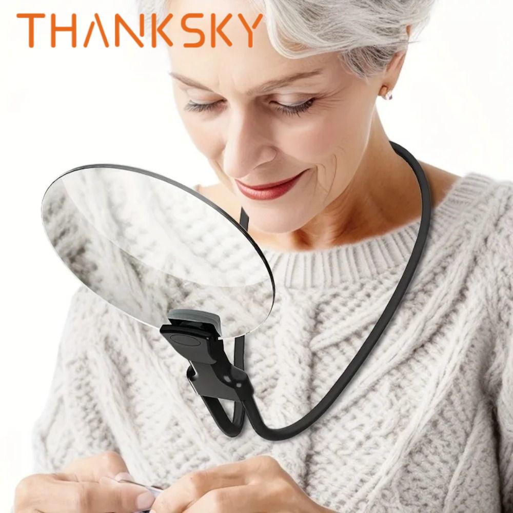 Portable Reading 3X/10X Magnifying Glass Neck Hanging Durable Hands Free Magnifier High Definition Large Adjustable Magnifier Gifts for Elderly