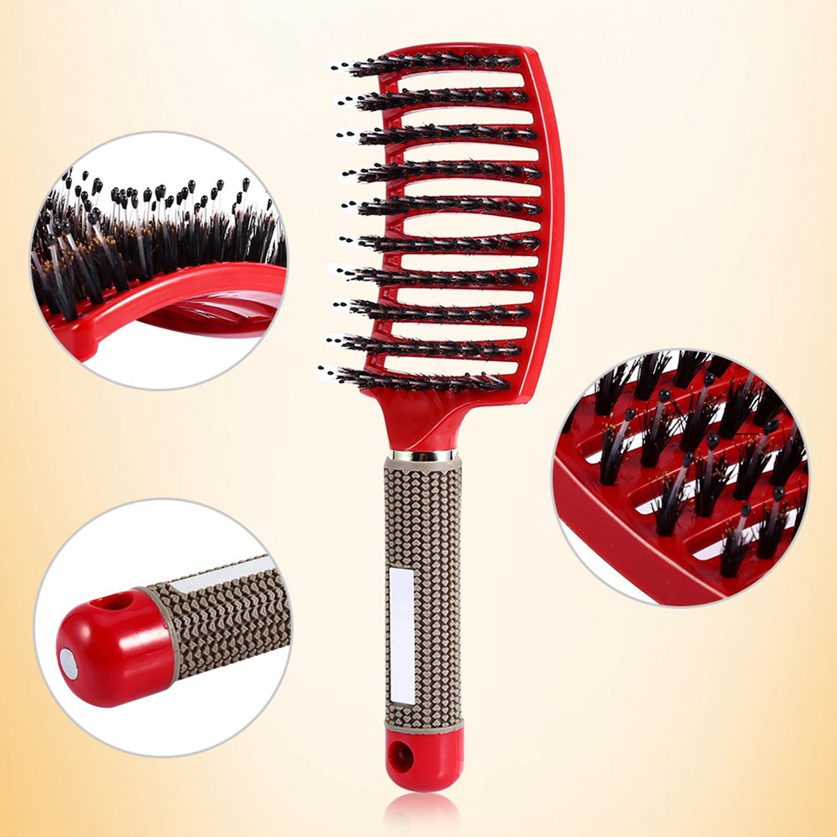 Professional Curved Wide tooth Curls and straight Hairdressing Styling Tools Anti-static Hair Comb Massager Brush