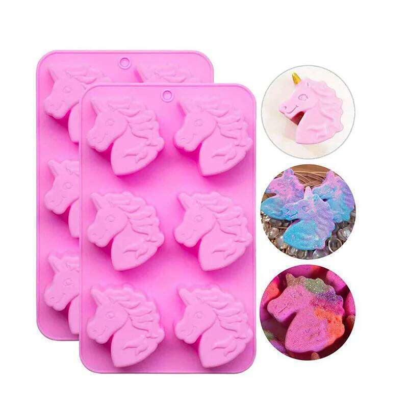 Food Grade Jelly Silicone Unicorn Head Molds for Chocolate Candy Cake Cupcake Soap Ice Cube Tray
