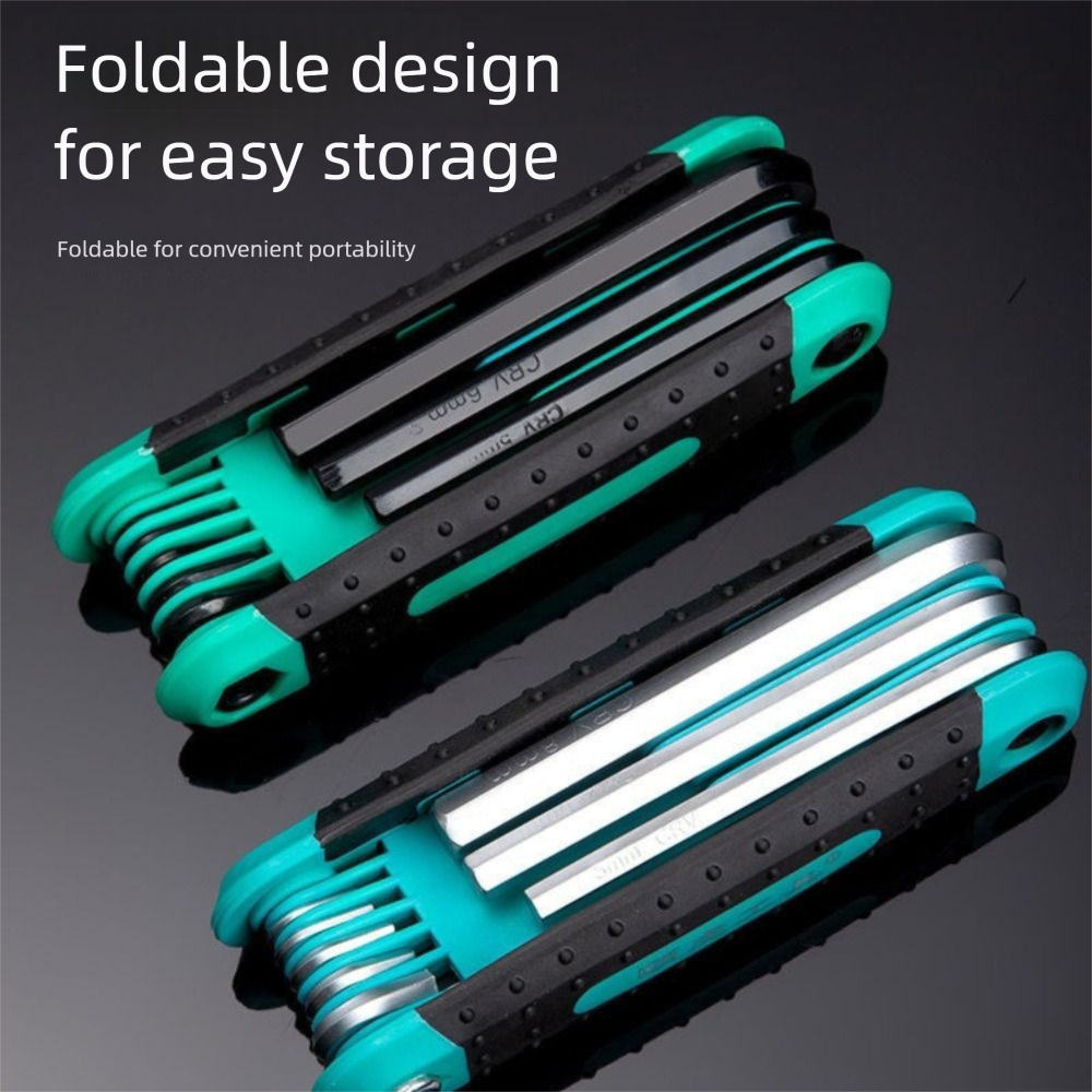 New 8 in 1 Allen Wrench Set Folding Portable Hexagon Socket Wrench Folding Design Tamper Proof Allen Key Set Outdoor Repair