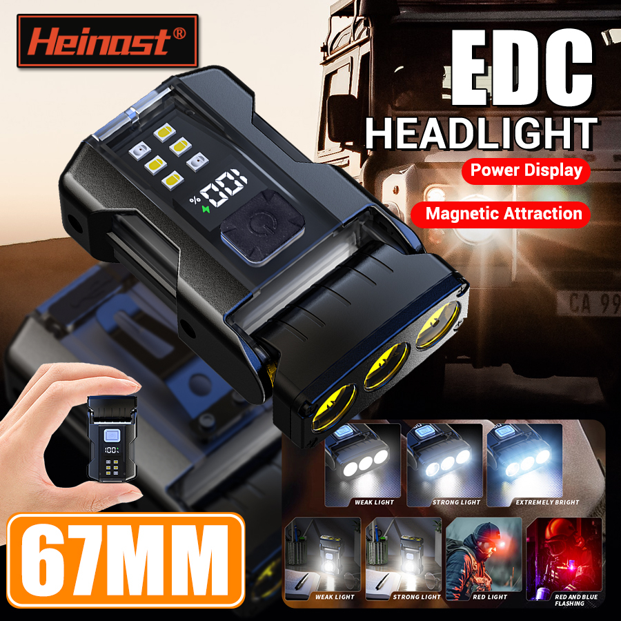 Portable COB LED Flashlight Rechargeable Work Light with Magnetic Lanterna Hanging Lamp with Built-in Battery Camping