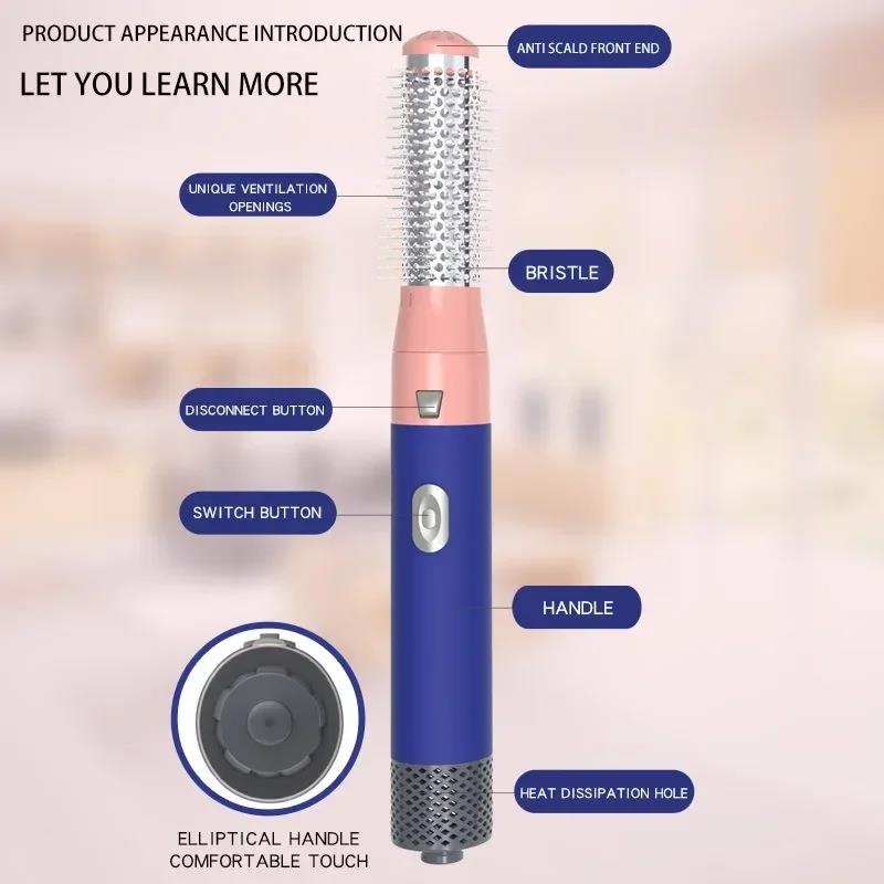 Zhitian Luxury 5 in 1 Hair Dryer Hot Air Comb Leafless HairDryer Negative Ion Hair Care Curling Stick Hair Styling Comb Straightener