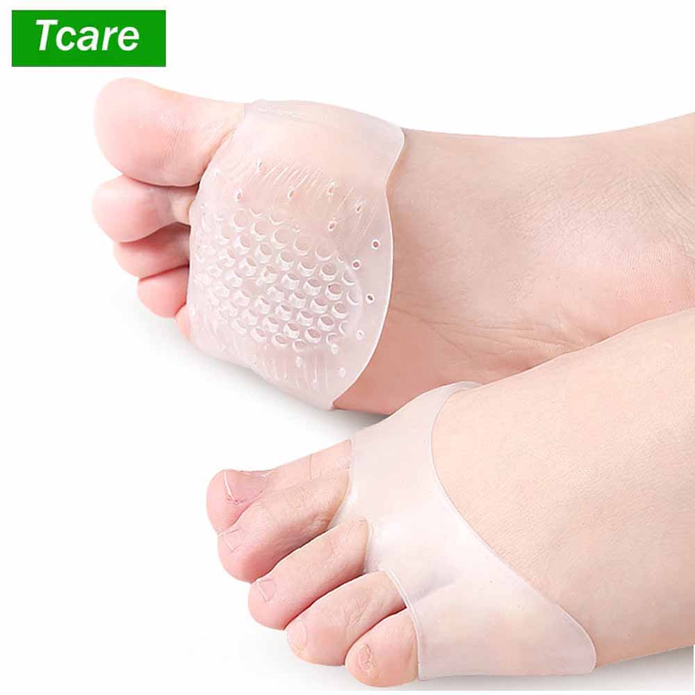 Tcare 1Pair Thicken Medical Honeycomb Silicone Gel Anti-slip Forefoot Half Yard Insoles for High Heel Shoes Sore Pain Relief Toe