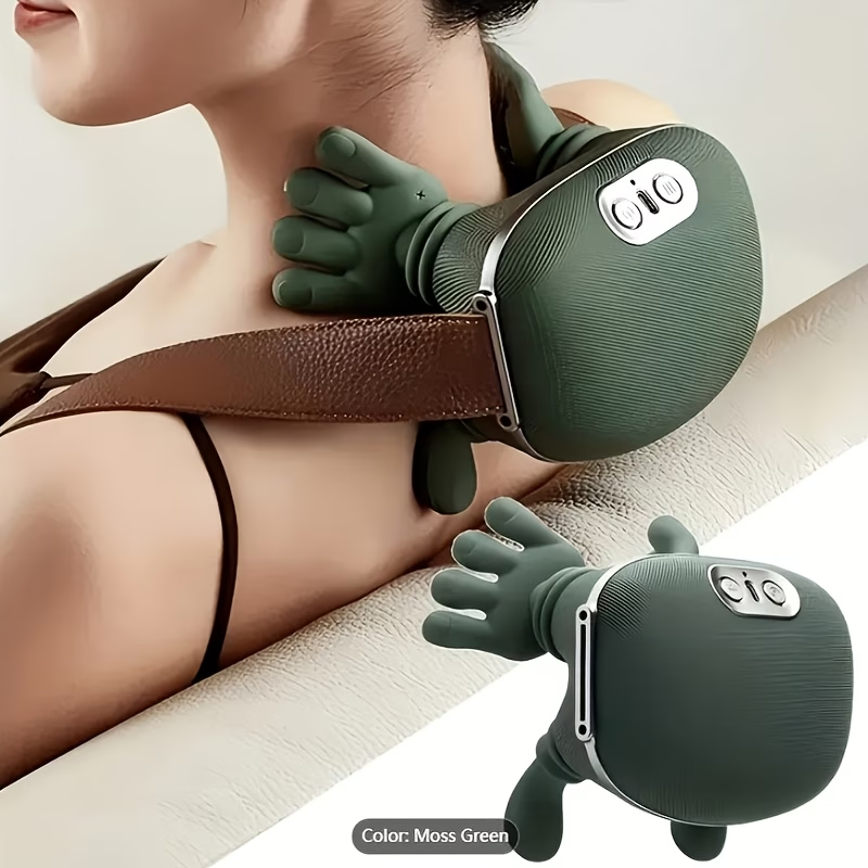 USB Rechargeable Deep Tissue Massager with 8 Claws - a Portable Finger Pressure Device Suitable for The Neck, Back, Shoulders, And Legs - Perfect Gift for Both Men And Women, Ideal for The Waist And Relaxation. Trapezius Muscle Massager