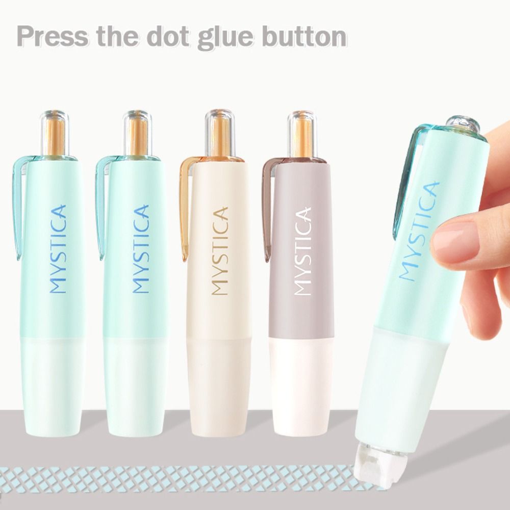High Quality 360 Degree Rotation Dot Glue Tape Pen-shape Large Capacity Rolling Glue Tape DIY Scrapbooking Press Type Double Sided Adhesive Tape School Office