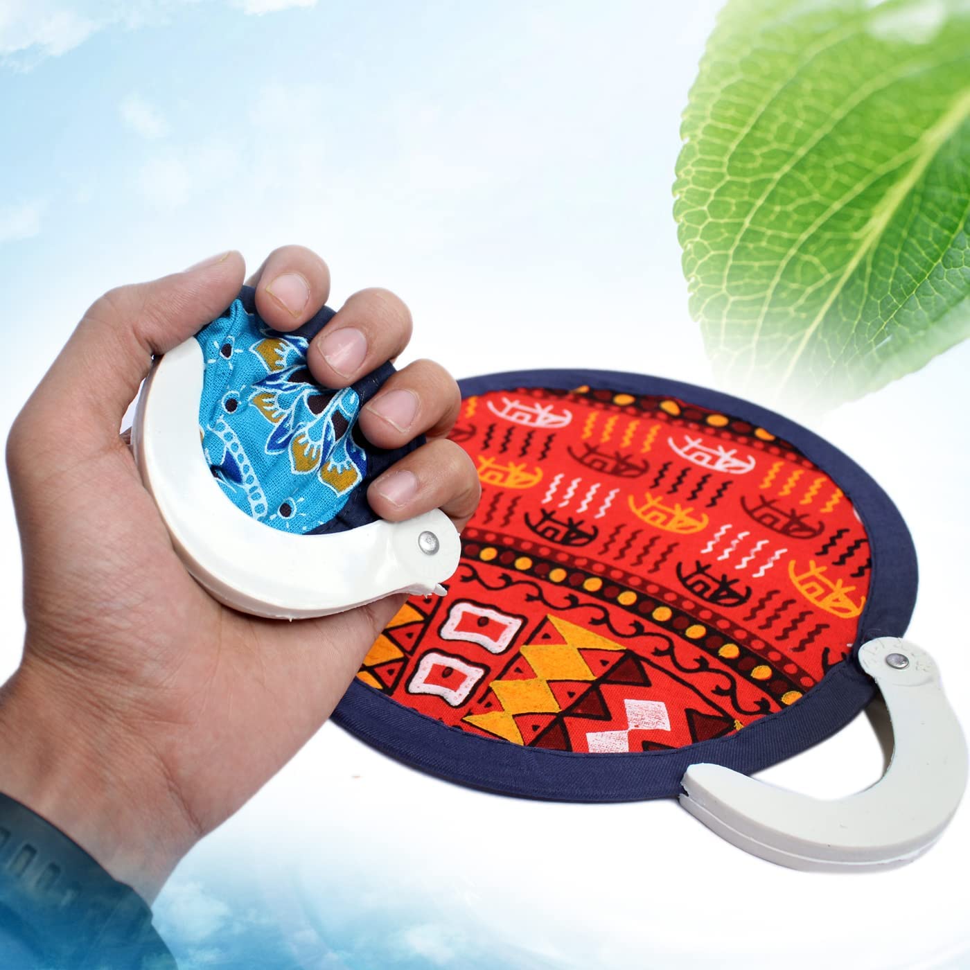 Cloth Foldable Hand Fan for Kids Adults Home Travelling Use Multi color