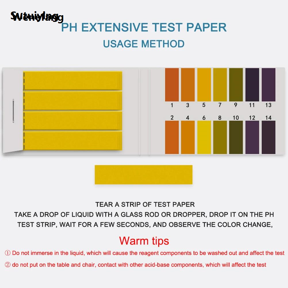 Wenefang Sutuiying 80-800 Strips 1-14PH Litmus Paper Ph Test Strip Water Cosmetic Soil Hot Selling High Quality Acidity Professional Indicator Test Strip With Control Card