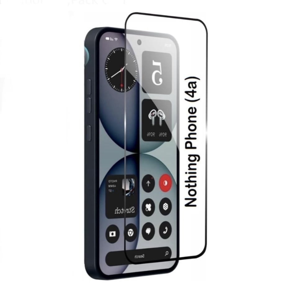 Tempered Glass Screen Protector Compatible For Nothing Phone 4A 5G (Black) Edge To Edge Full Screen Coverage