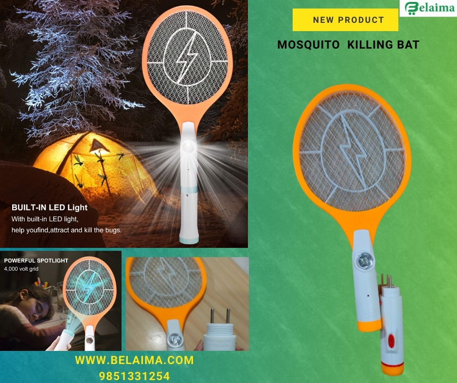 Electric Fly Swatter - Rechargeable Bug Zapper, Fruit Fly Killer, Mosquitoes Racket Killer Recquet 4000 Volt, Mosquito b USB Charging, Super-Bright LED Light to Zap in The Dark - Safe to Touch, 3-LED Torch