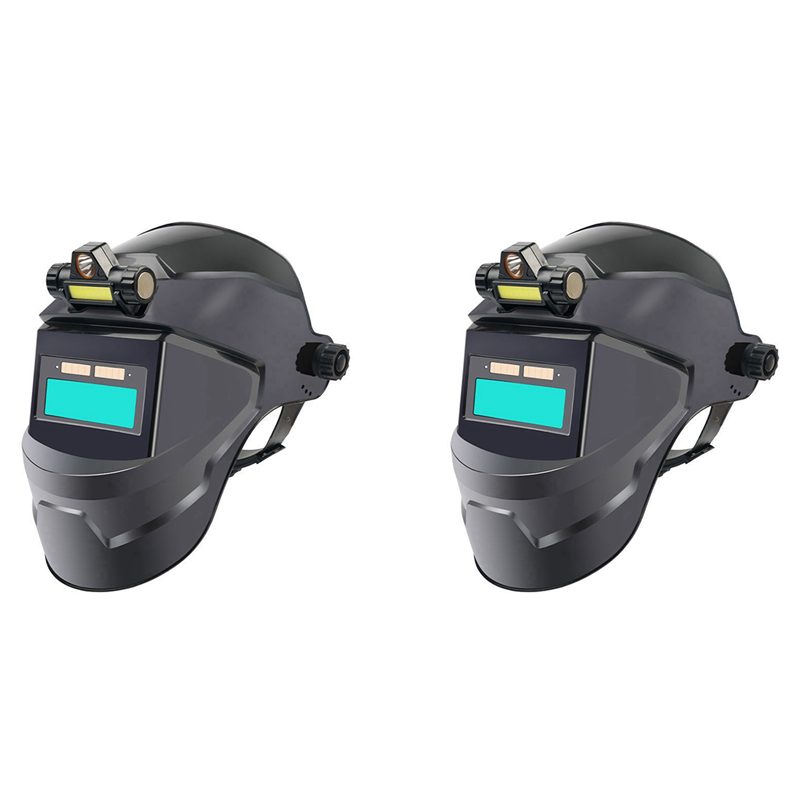 2X Intelligent Automatic Light Change Mask with Light Lamp Headwear Protective Mask Welding Mask