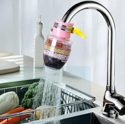 Faucet Water Filter Purifier for Kitchen Bathroom Sink - Removes Chlorine Fluoride Heavy Metals - Easy Install & Portable