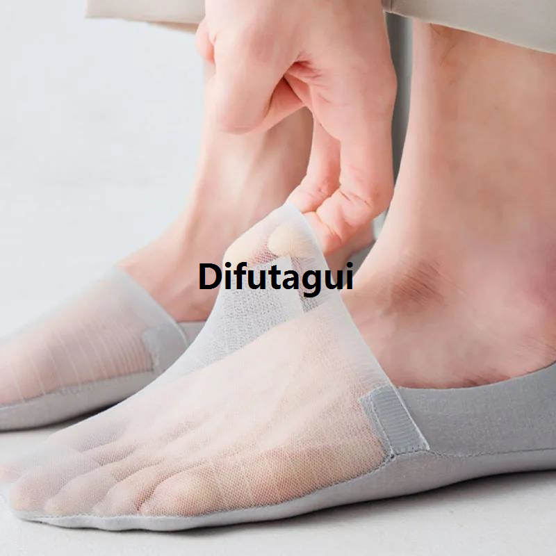 Difutagui Fashion Socks casual high quality breathable thin short mouth Luxury double 5 summer men's mesh socks ankle fashion sports socks