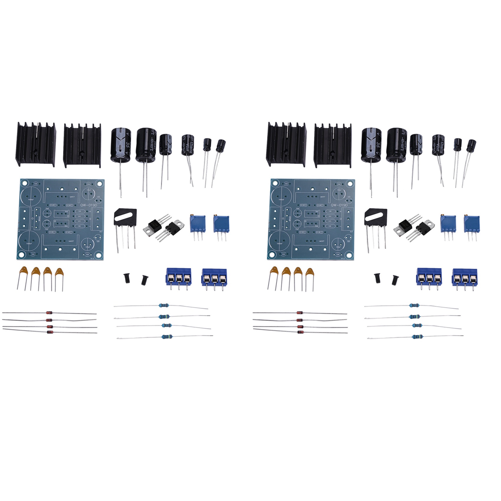 fasdaga 2X LM317 LM337 Positive and Negative Dual Power Adjustable Power Supply Board DIY Kit