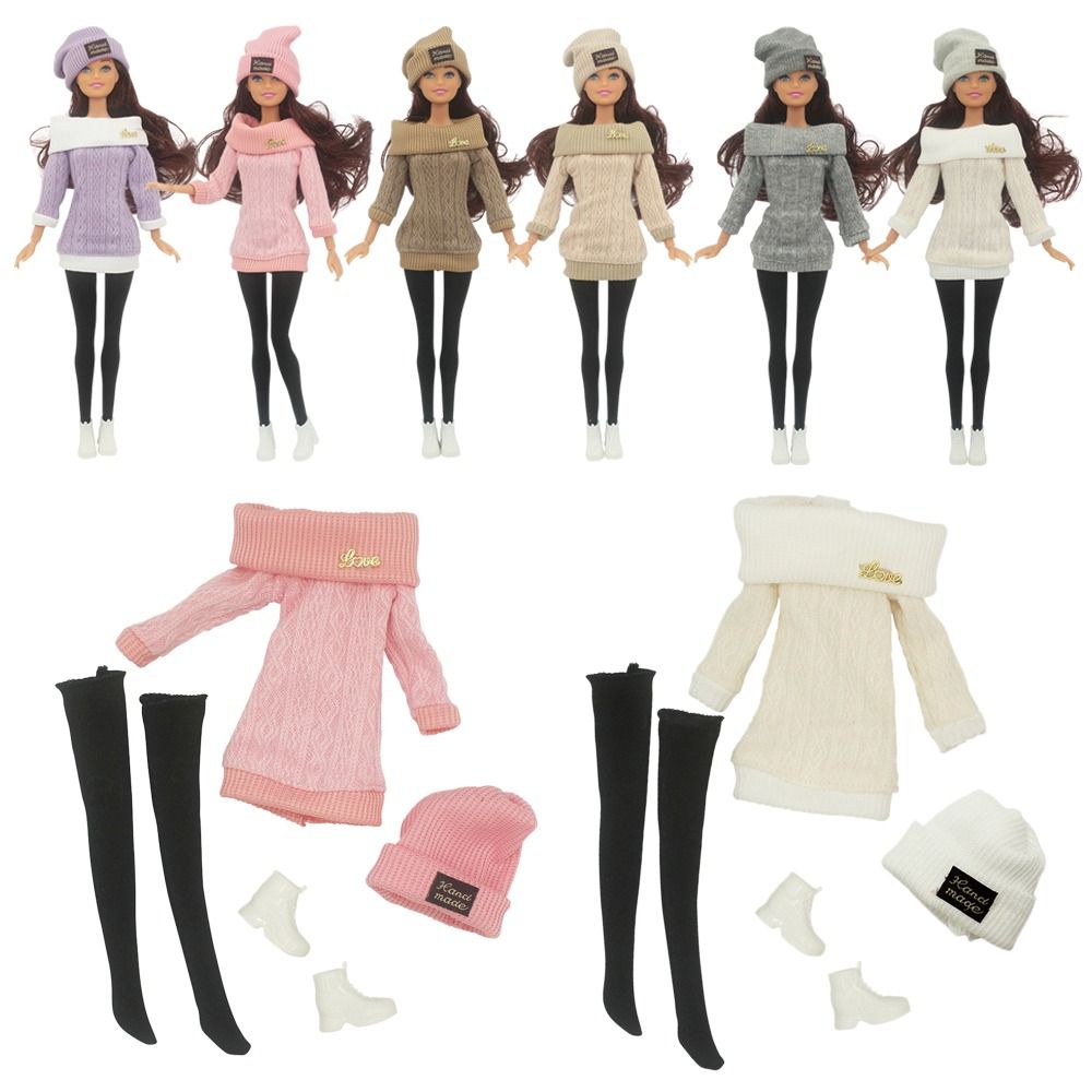 1 Set Newest Kids Gift Toy Doll Accessories Winter Wear Sweaters Dolls Pants Casual Wear Hats Girl Clothes