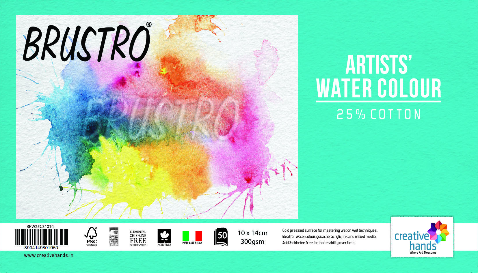 Watercolour Paper 300 GSM A3 (Pack of 5 + 1 Free Sheet) - 25% cotton