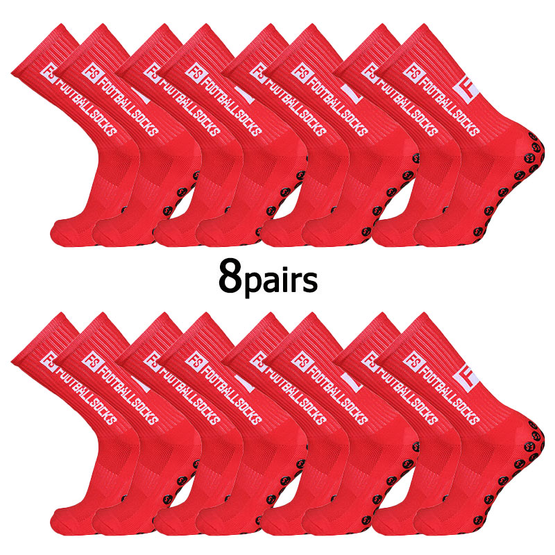 Soccer Glue FS Training Sports 8 pairs of new tube socks for and matches, non-slip breathable socks