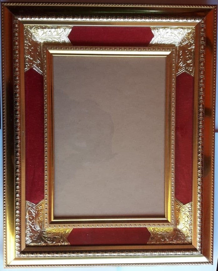 5 Pieces Big 3D Golden Red Velvet Double Border Single Photo Frame A4 Size