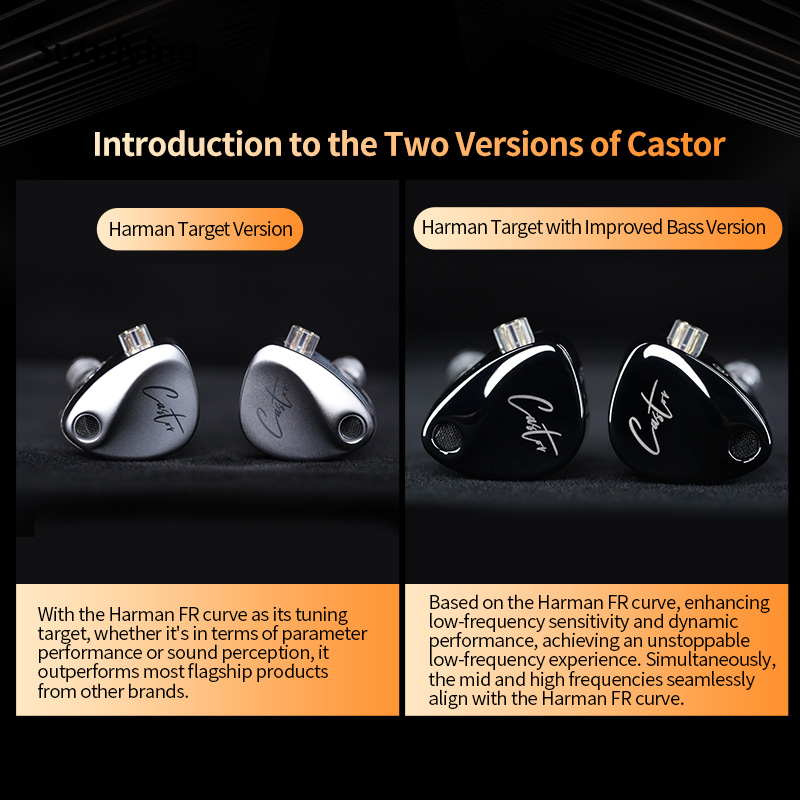 Sutuiying KZ Castor 2DD Dynamic in Ear HiFi Earphone High-end Tunable Game Luxury Sport Headsets Monitor Headphone Earbuds EDX PRO ZSNPRO ZVX