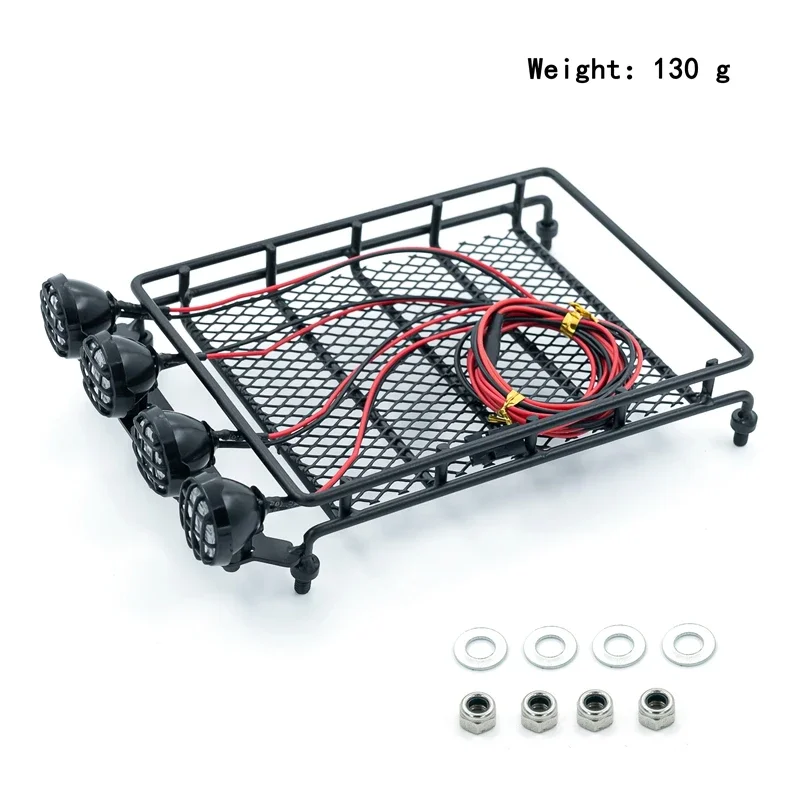 Vylon Universal Roof Racks With LED Light for 1/14 1/12 1/10 RC Crawler Car SCX10 CC01 MN D90 D91 D99 MN90 MN99S