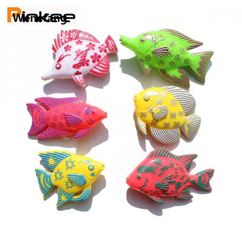 Wenefang 12.12 Pinkee 6PCS Children's Magnetic Fishing Toy Plastic Fish Outdoor Indoor Fun Game Baby Bath With Fishing Rod Toys